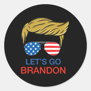 Sticker Rond Let#39 ; s Go Brandon Chant Funny Biden Politique