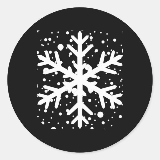 Sticker Rond Let It Snow One Big Snowflake T Shirt  (Devant)