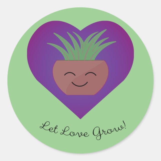 Sticker Rond Let Love Grow (Devant)
