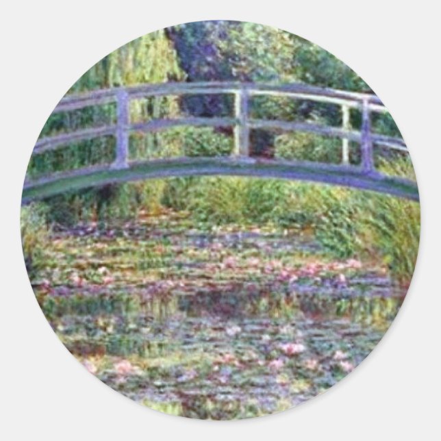 Sticker Rond L'étang Water Lily par Claude Monet (Devant)