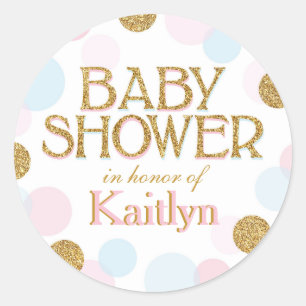 Sticker Rond L'étincelle arrosent l'étiquette de baby shower