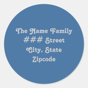 Sticker Rond L'étiquette de adresse de retour de famille -