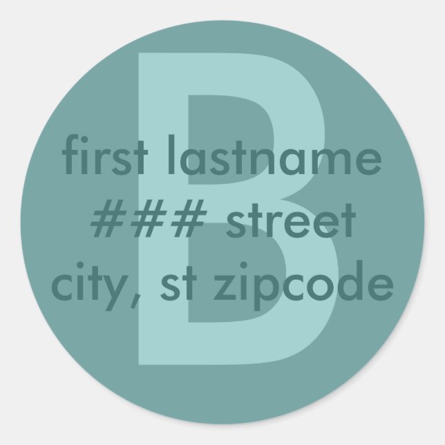 Sticker Rond L'étiquette de adresse de retour de monogramme de (Devant)