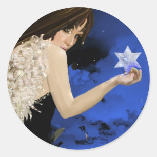 Sticker Rond L'Étoile Bleue !