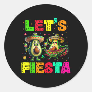 Sticker Rond Lets Fiesta 5 Cinco De Mayo Pour Femmes Hommes Gar