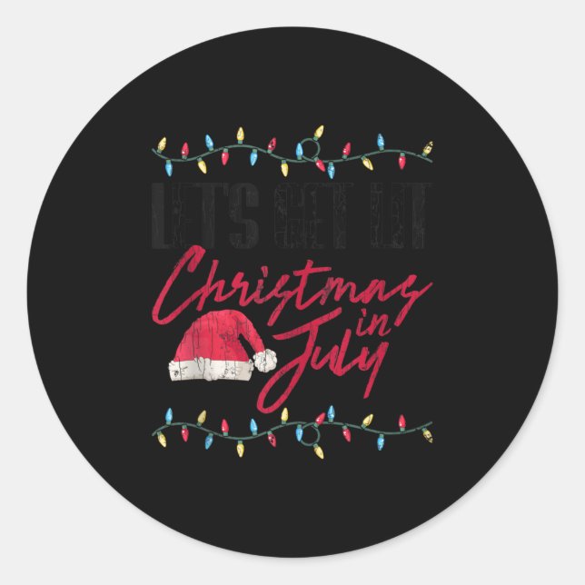 Sticker Rond Let's Get Lit Funny Christmas In July Graphic Tank (Devant)