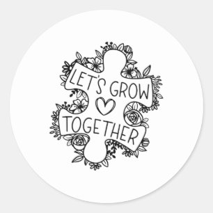 Sticker Rond Let's Grow Together