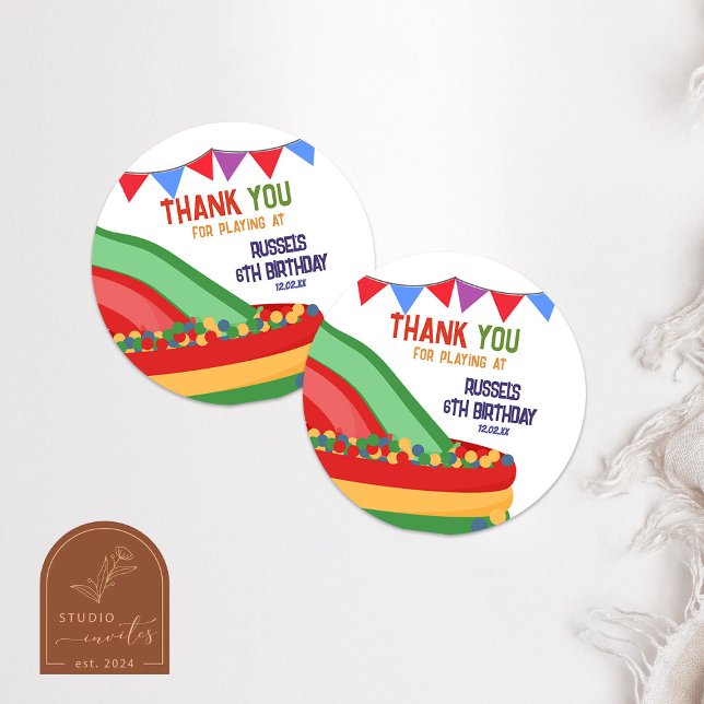 Sticker Rond Let's Play Indoor Playground Birthday (Créateur téléchargé)
