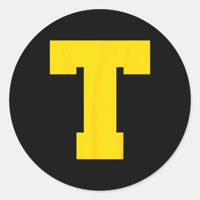 Sticker Rond Letter T Christmas Thanksgiving Costume  (Devant)