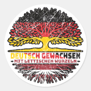 Sticker Rond Lettland Lettisch Deutsch Deutschland Baum Wurzel
