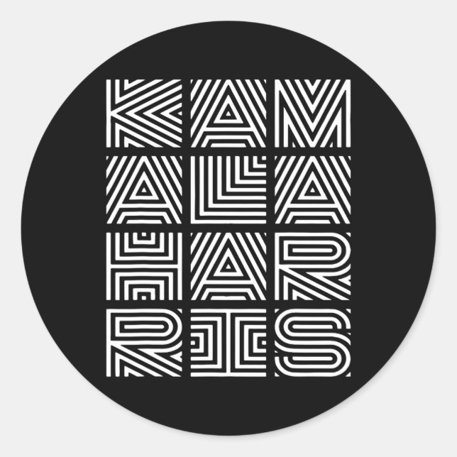 Sticker Rond Lettrage de géométrie composée Harris 2024 (Devant)
