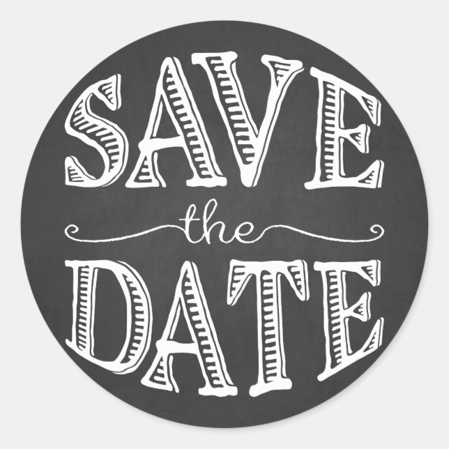 Sticker Rond Lettrage manuel rustique Enregistrer l'autocollant (Devant)