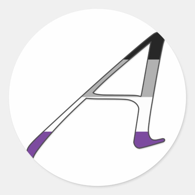 Sticker Rond Lettre A de la Fierté sexuelle "Scarlet" (Devant)