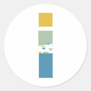 Sticker Rond Lettre Abstraite moderne I Monogramme Personnalisé