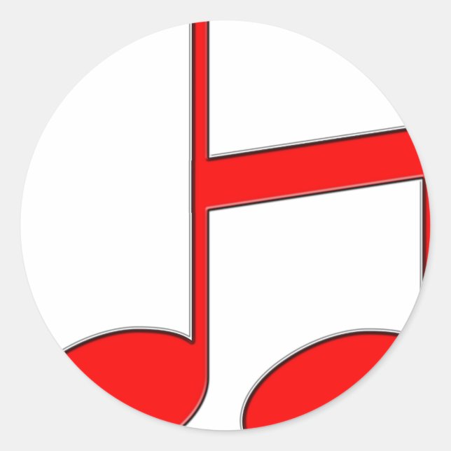 Sticker Rond Lettre anglaise "H" Créée À Partir De Notes Musica (Devant)