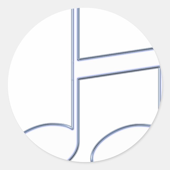 Sticker Rond Lettre anglaise "H" Créée À Partir De Notes Musica (Devant)