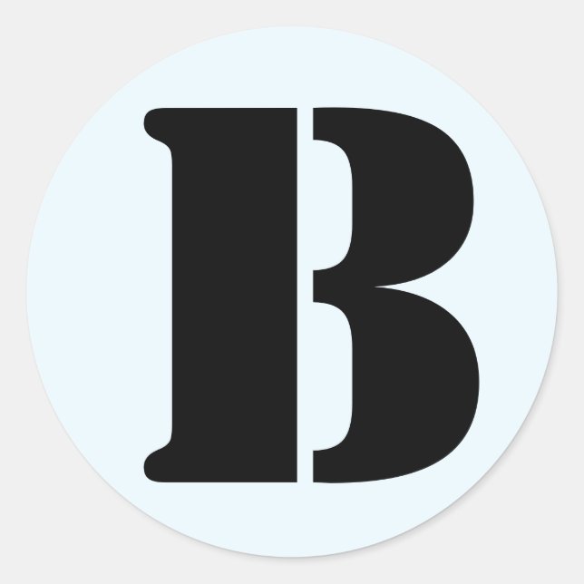 Sticker Rond Lettre B Alphabet au crayon par Janz Alice Blue (Devant)