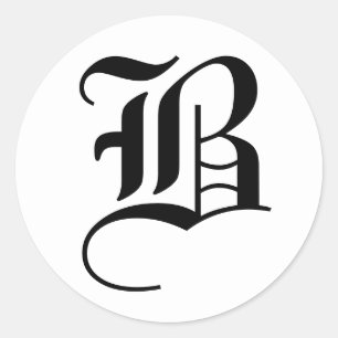 Sticker Rond Lettre B Alphabet Mariage par Janz White