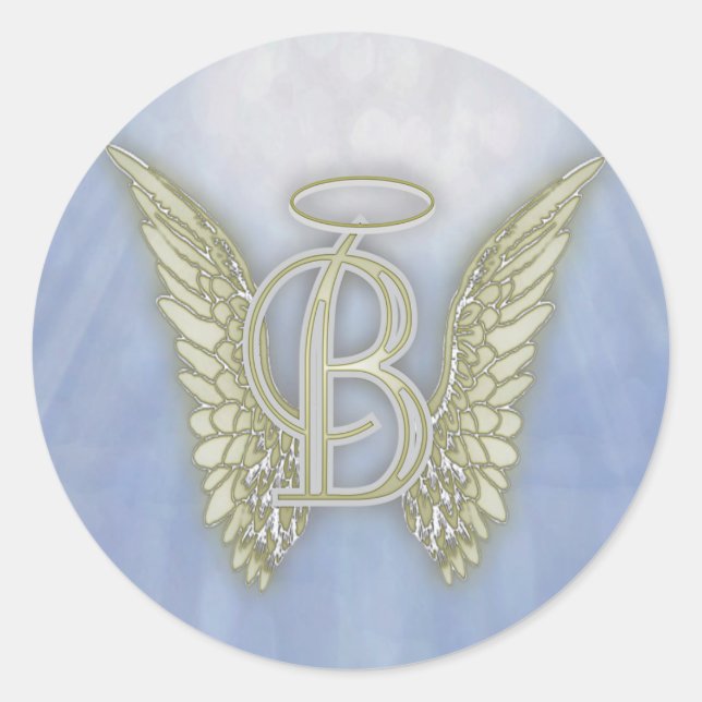 Sticker Rond Lettre B Angel Monogramme (Devant)