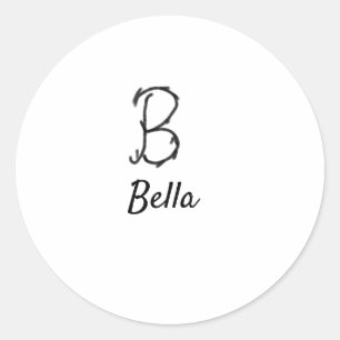 Sticker Rond Lettre B monogramme noir minimal simple ajouter no