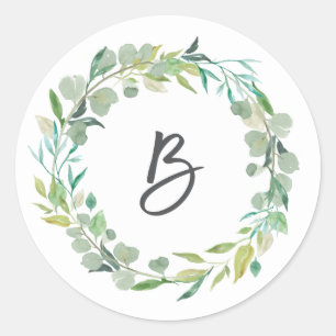 Sticker Rond Lettre B Monogramme Sceau de l'enveloppe initiale