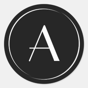 STICKER ROND LETTRE BLANCHE NOIRE MINIMUM CONTINUE