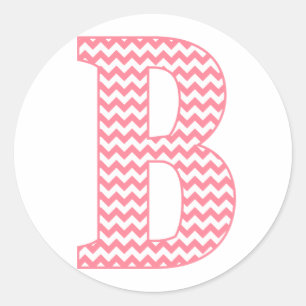 Sticker Rond LETTRE BONNE CHIVE Pink PREPY B MONogramme