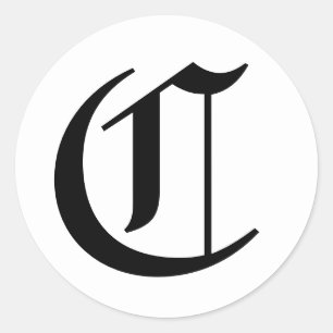 Sticker Rond Lettre C Alphabet Mariage par Janz White