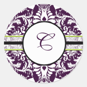 Sticker Rond LETTRE C Mariage POPULAIRE DOMMAGE INITIAL