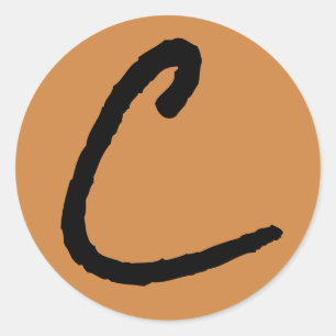 Sticker Rond Lettre C Rock Salt Alphabet par Janz Pérou Gold