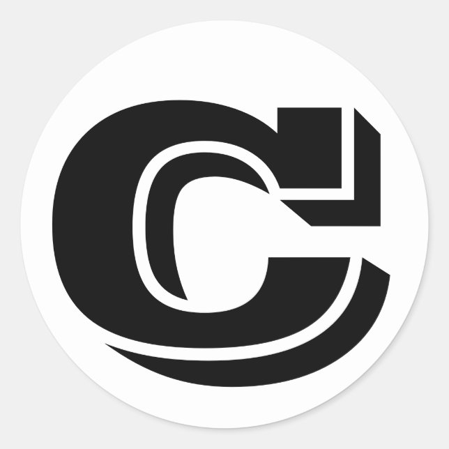 Sticker Rond Lettre C Vineta Alphabet par Janz White (Devant)