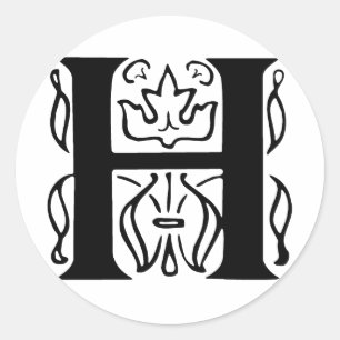 Sticker Rond Lettre chic H