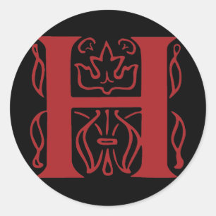 Sticker Rond Lettre chic H