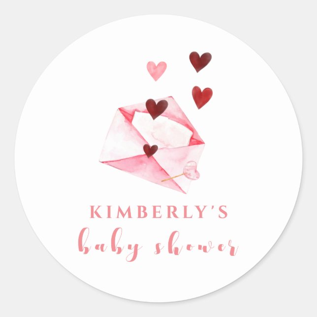 Sticker Rond LETTRE COEUR DOUCE AQUATIQUE Baby shower (Devant)