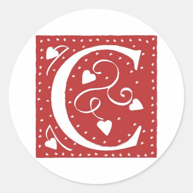 STICKER ROND LETTRE COEUR MARIAGE (Devant)