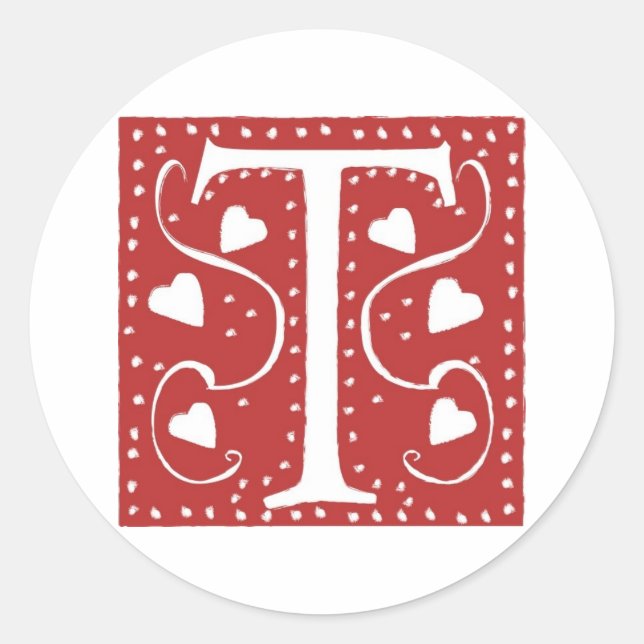 Sticker Rond LETTRE COEUR mariage T (Devant)