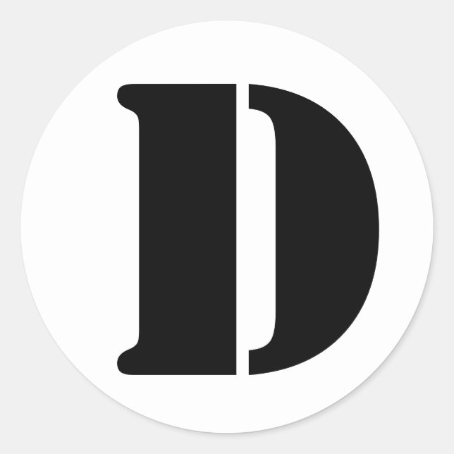 Sticker Rond Lettre D alphabet au crayon par Janz White (Devant)