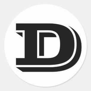 Sticker Rond Lettre D Vineta Alphabet par Janz White