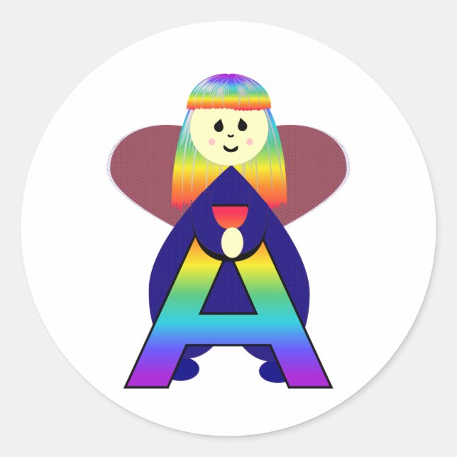 Sticker Rond Lettre d'ange A (Devant)