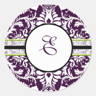 Sticker Rond LETTRE D'AUTEUR POPULAIRE DOMMAGE INITIAL E Mariag