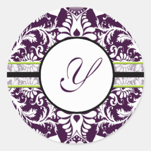 Sticker Rond LETTRE D'AUTEUR POPULAIRE DOMMAGE INITIAL O Mariag