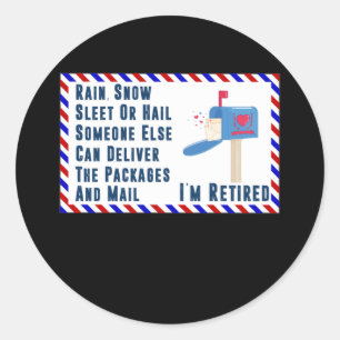 Sticker Rond Lettre de courrier à la retraite