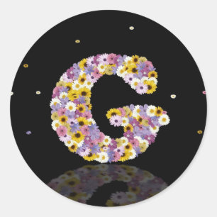 Sticker Rond Lettre de fleurs G