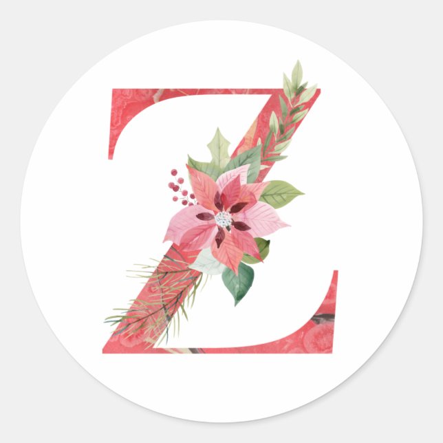 STICKER ROND LETTRE DE NOËL AQUATIQUE Z (Devant)