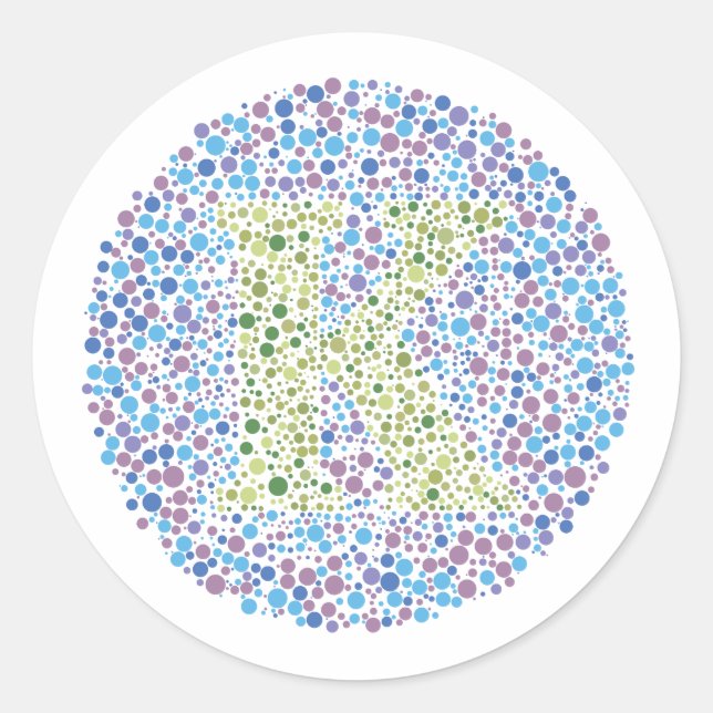 Sticker Rond Lettre d'essai oculaire "K" (Devant)