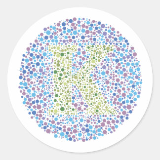 Sticker Rond Lettre d'essai oculaire "K"