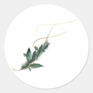 Sticker Rond lettre d'hiver monogramme xmas