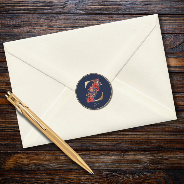 Sticker Rond LETTRE D'OR DE LA Marine Z MONÂTRE ROUGE POROULET  (Créateur téléchargé)