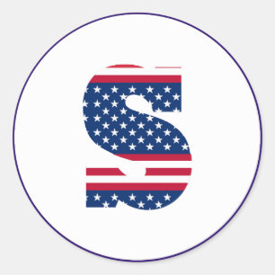 STICKER ROND LETTRE DORLETTRE ÉTATS-UNIS S