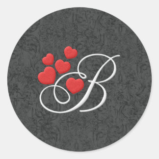 Sticker Rond Lettre du coeur élégant B
